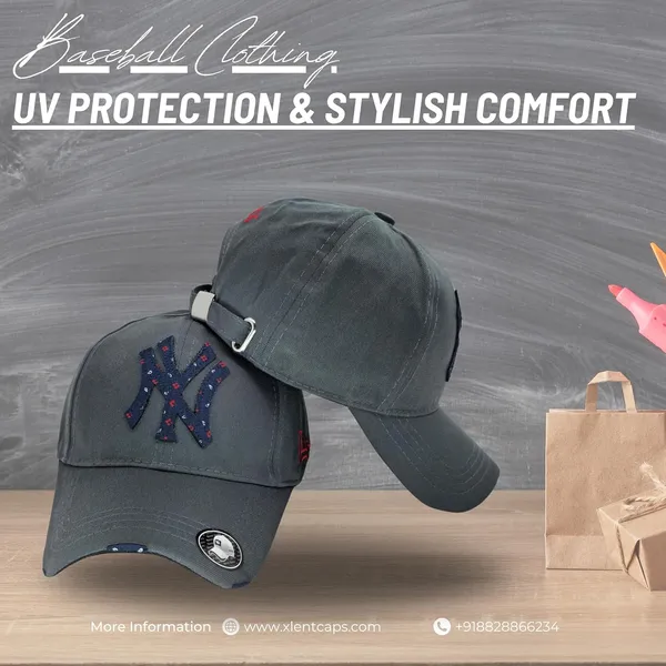 Charcoal_Embroidered_Patch_Cotton_UV_Protection_Fashionable_Hat_For_Women_And_Girs