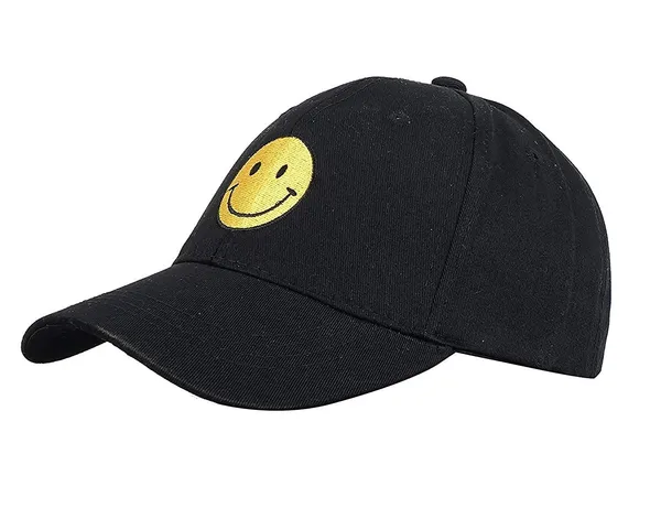 Black_Cotton_Adjustable_Smile_Cap_Smile_Caps_For_Men_&_Women