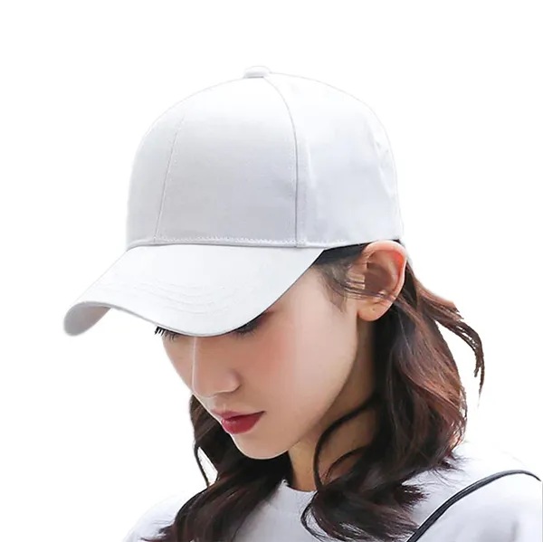 White_Cotton_Plain_Adjustable_Fancy_Wide_And_Flexible_Brim_Baseball_Cap_For_Women_And_Men
