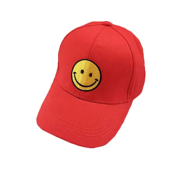 Red_Cotton_Adjustable_Smile_Cap_Smile_Caps_For_Men_&_Women