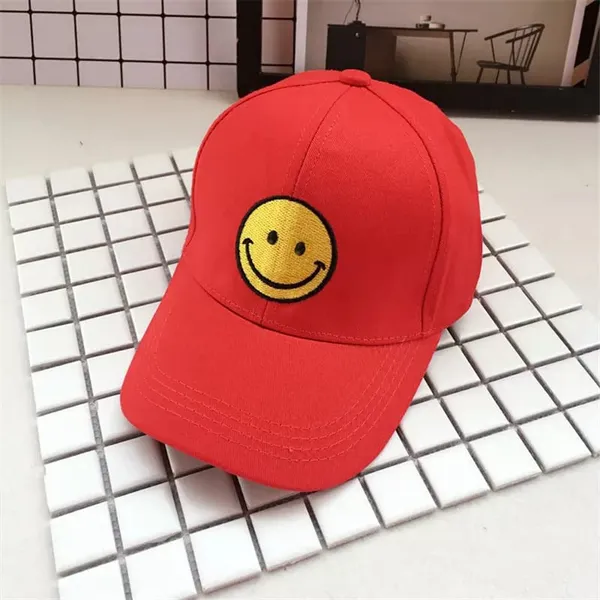 Red_Cotton_Adjustable_Smile_Cap_Smile_Caps_For_Men_&_Women