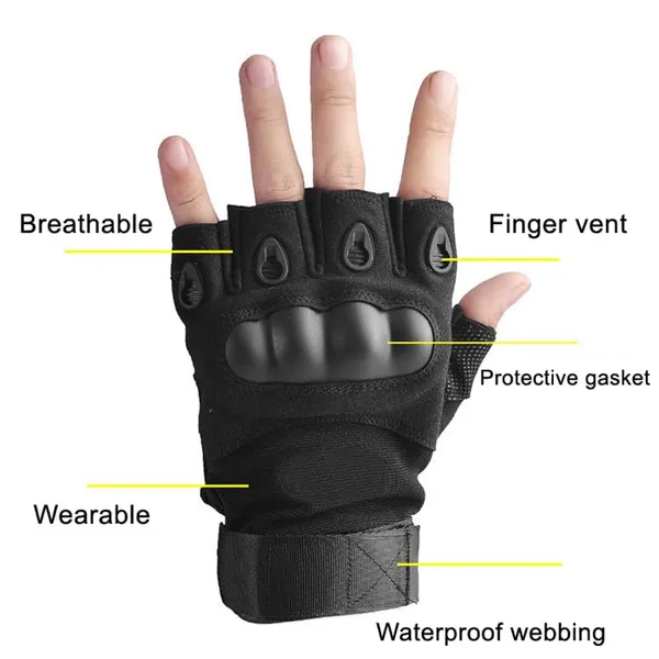 Black_Nylon_Tactical_Half_Finger_Gloves_For_Sports_For_Men_&_Women