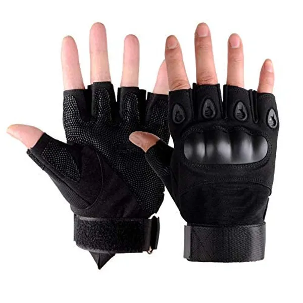 Black_Nylon_Tactical_Half_Finger_Gloves_For_Sports_For_Men_&_Women