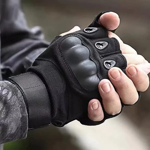 Black_Nylon_Tactical_Half_Finger_Gloves_For_Sports_For_Men_&_Women