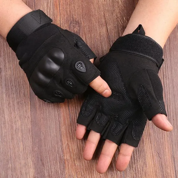 Black_Nylon_Tactical_Half_Finger_Gloves_For_Sports_For_Men_&_Women