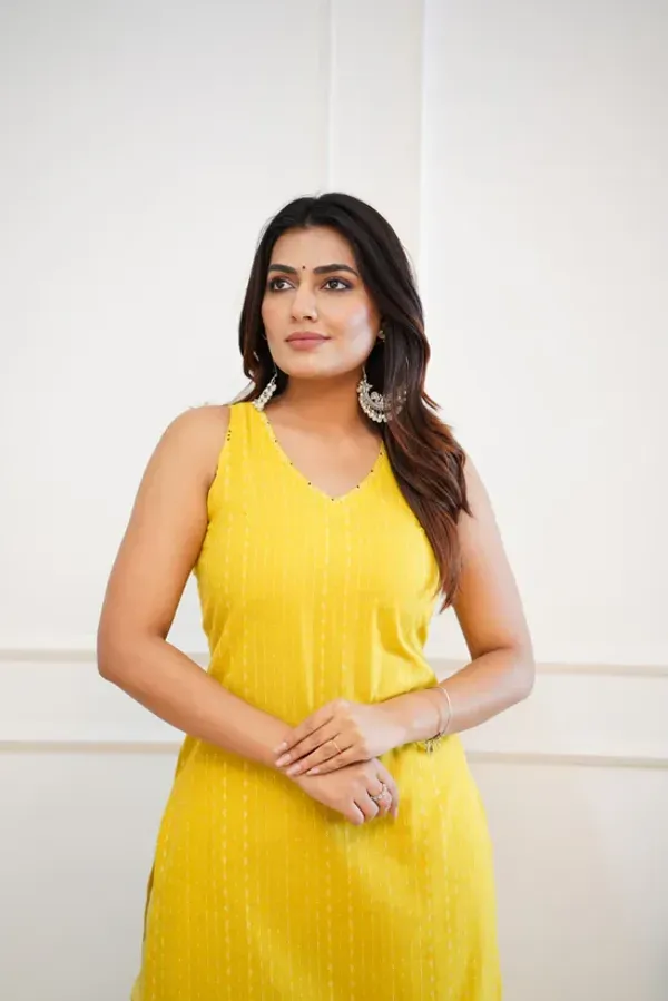 Yellow_Pure_Cotton_Katha_Work_Cut_Sleeve_Kurta_&_Palazzo_Set_For_Women_&_Girls
