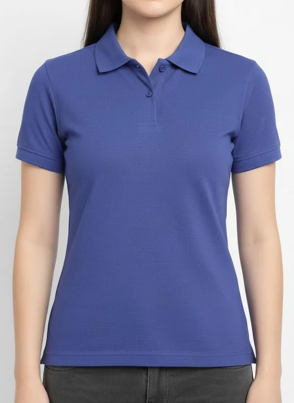 MiracleMonk_Women’s_Royal_Blue_Polo_T-Shirt_-_Stylish_&_Comfortable_Casual_Wear