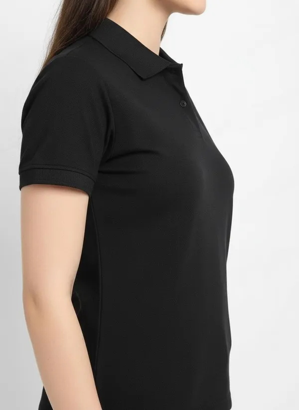 MiracleMonk_Women’s_Black_Polo_T-Shirt_-_Stylish_&_Comfortable_Casual_Wear