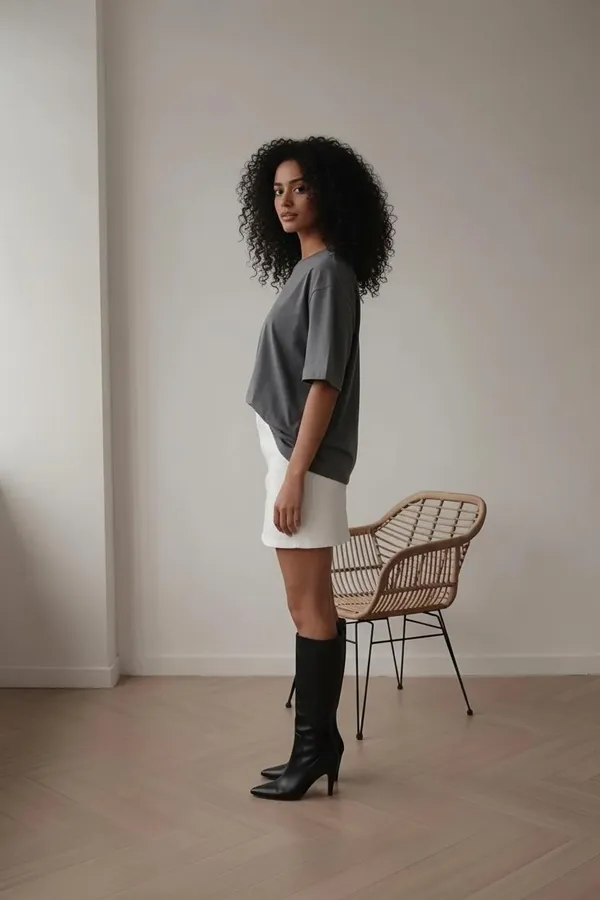 MiracleMonk_Women’s_Charcoal_Oversized_T-Shirt_|_Relaxed_Fit_Minimal_Tee