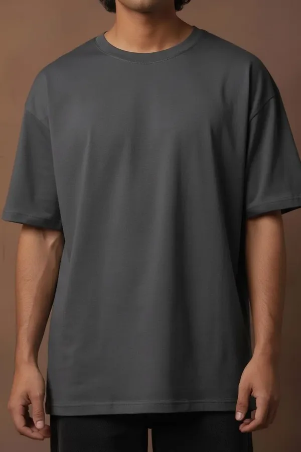 MiracleMonk_Men’s_Charcoal_Oversized_T-Shirt_|_Relaxed_Fit_Minimal_Tee