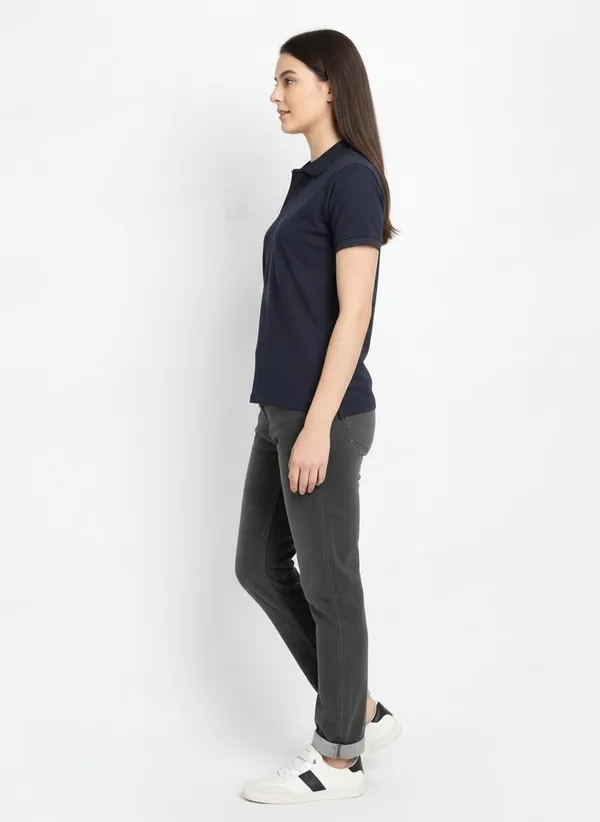 MiracleMonk_Women’s_Navy_Blue_Polo_T-Shirt_-_Stylish_&_Comfortable_Casual_Wear