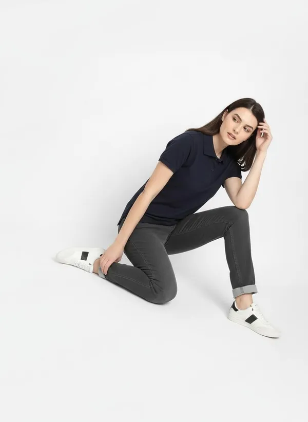 MiracleMonk_Women’s_Navy_Blue_Polo_T-Shirt_-_Stylish_&_Comfortable_Casual_Wear