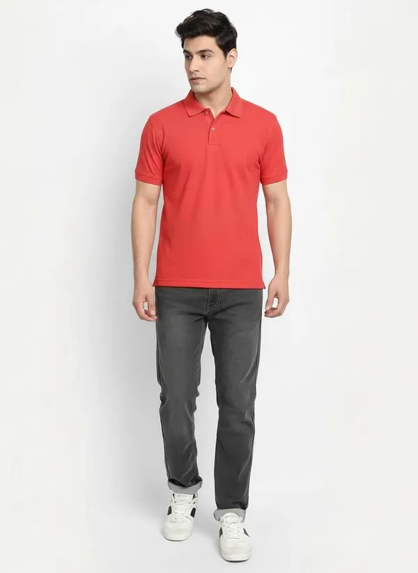 MiracleMonk_Men’s_Red_Polo_T-Shirt_-_Stylish_&_Comfortable_Casual_Wear