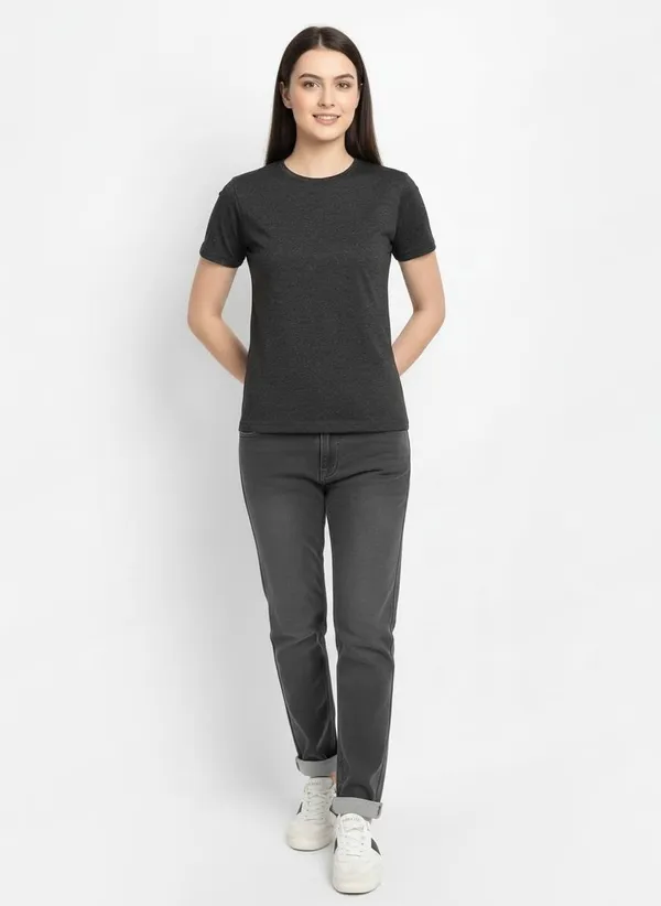 MiracleMonk_Women’s_Charcoal_Round_Neck_Regular_T-Shirt_-_Premium_Casual_Wear