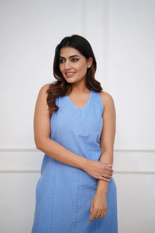Blue_Pure_Cotton_Katha_Work_Cut_Sleeve_Kurta_&_Palazzo_Set_For_Women_&_Girls