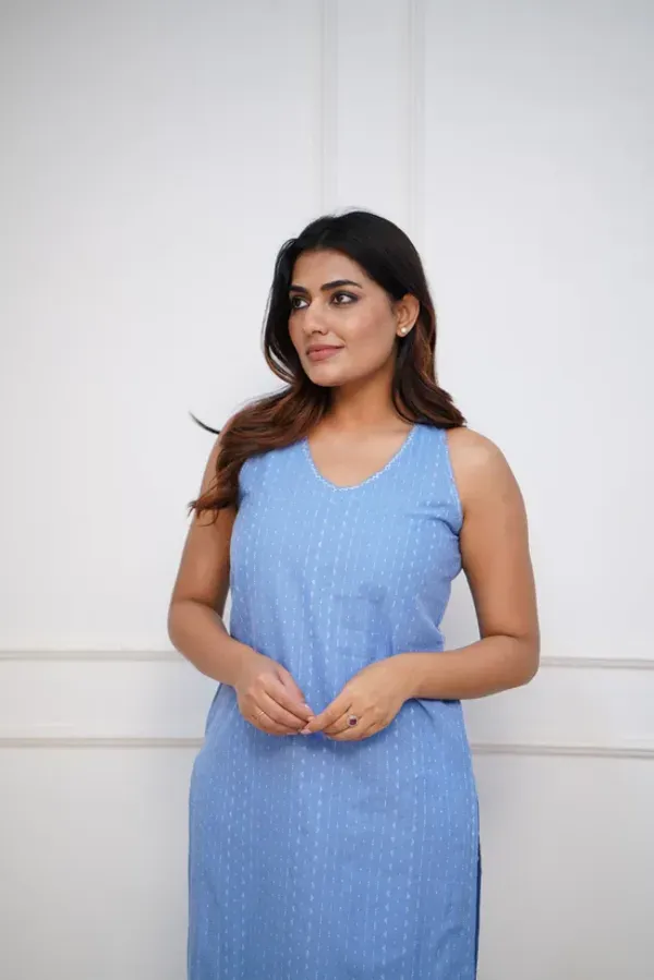 Blue_Pure_Cotton_Katha_Work_Cut_Sleeve_Kurta_&_Palazzo_Set_For_Women_&_Girls