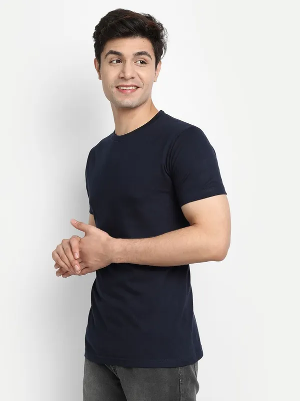 Navy_Blue_Premium_Cotton_Round_Neck_Solid_T-Shirt_For_Men