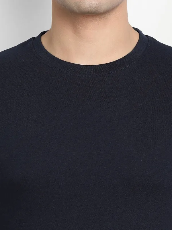 Navy_Blue_Premium_Cotton_Round_Neck_Solid_T-Shirt_For_Men