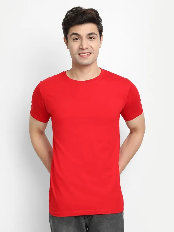 Red_Premium_Cotton_Round_Neck_Solid_T-Shirt_For_Men
