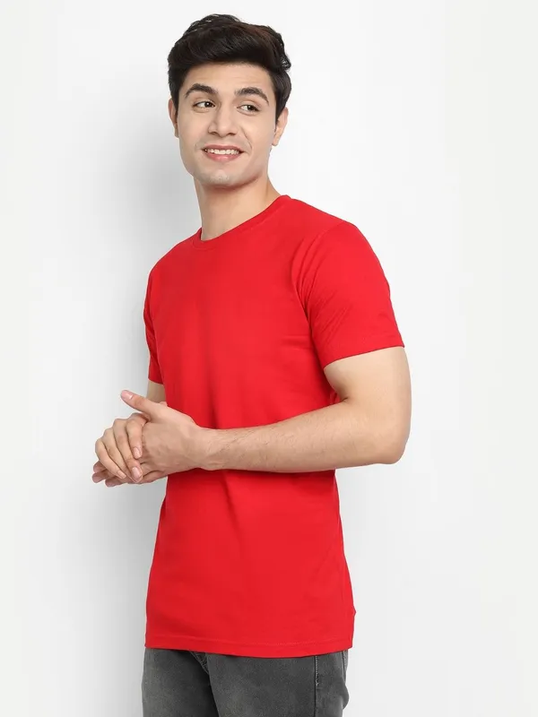 Red_Premium_Cotton_Round_Neck_Solid_T-Shirt_For_Men