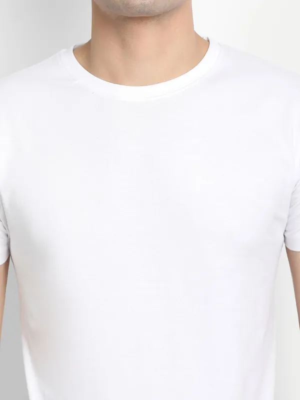 White_Premium_Cotton_Round_Neck_Solid_T-Shirt_For_Men