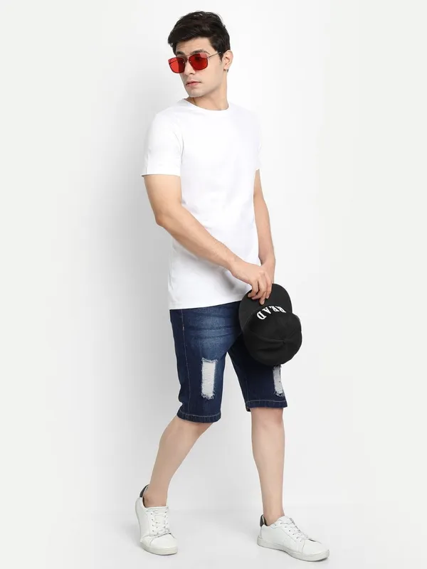 White_Premium_Cotton_Round_Neck_Solid_T-Shirt_For_Men