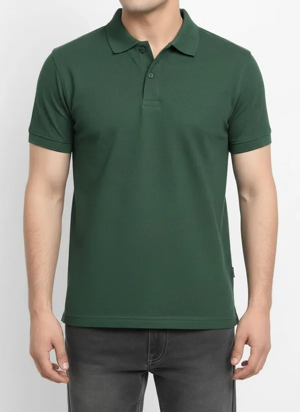 MiracleMonk_Men’s_Bottle_Green_Polo_T-Shirt_-_Stylish_&_Comfortable_Casual_Wear