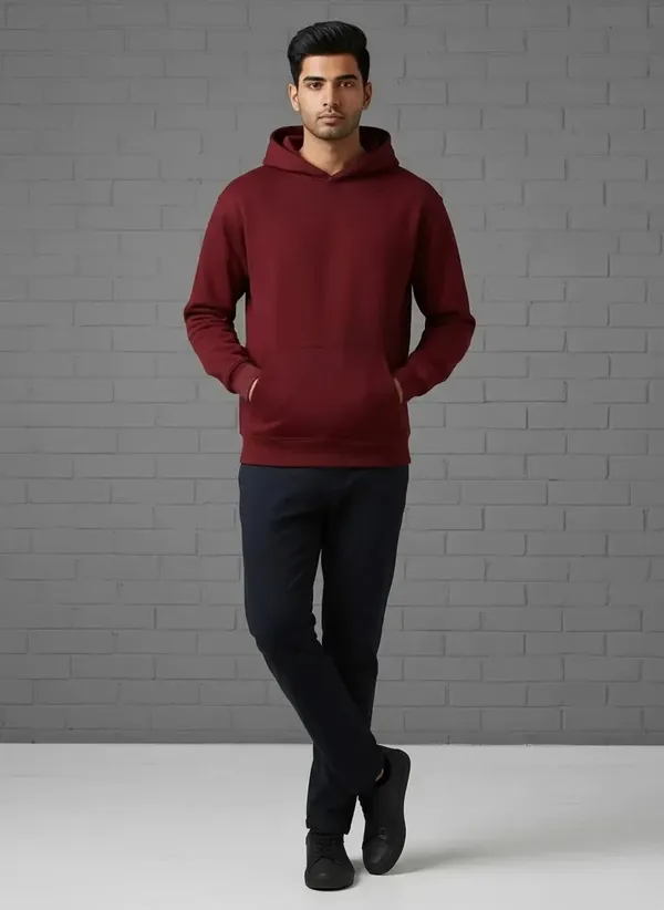 MiracleMonk_Men’s_Maroon_Oversized_Hoodie_|_Relaxed_Fit_Minimal_Sweatshirt