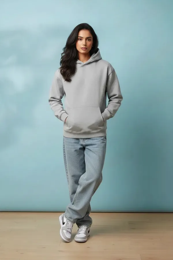 MiracleMonk_Women’s_Grey_Oversized_Hoodie_|_Relaxed_Fit_Minimal_Sweatshirt
