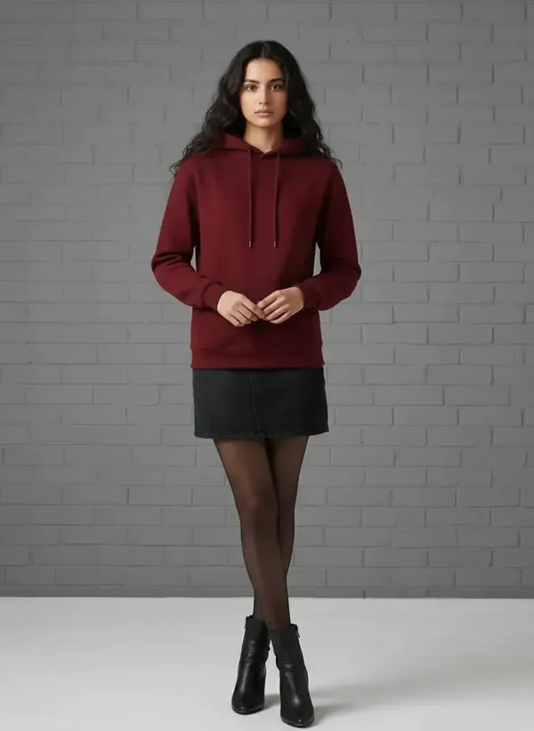 MiracleMonk_Women’s_Maroon_Oversized_Hoodie_|_Relaxed_Fit_Minimal_Sweatshirt