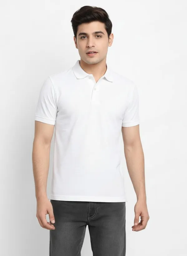 MiracleMonk_Men’s_White_Polo_T-Shirt_-_Stylish_&_Comfortable_Casual_Wear