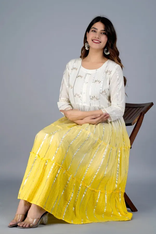 Yellow_Cotton_With_Printed_Muslin_Foil_Foil_Print_Designer_Front_Cut_Kurti_With_Handwork_For_Women_&_Girls