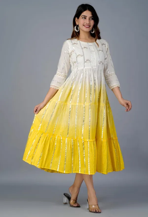 Yellow_Cotton_With_Printed_Muslin_Foil_Foil_Print_Designer_Front_Cut_Kurti_With_Handwork_For_Women_&_Girls