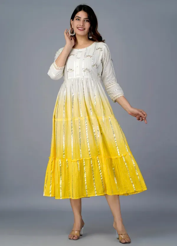 Yellow_Cotton_With_Printed_Muslin_Foil_Foil_Print_Designer_Front_Cut_Kurti_With_Handwork_For_Women_&_Girls