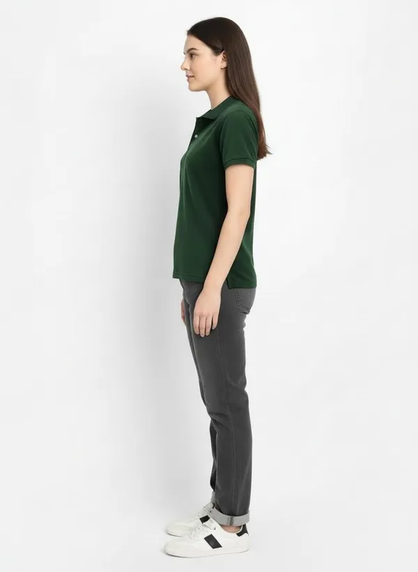 MiracleMonk_Women’s_Bottle_Green_Polo_T-Shirt_-_Stylish_&_Comfortable_Casual_Wear