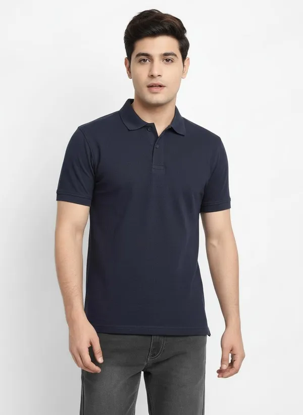 MiracleMonk_Men’s_Navy_Blue_Polo_T-Shirt_-_Stylish_&_Comfortable_Casual_Wear