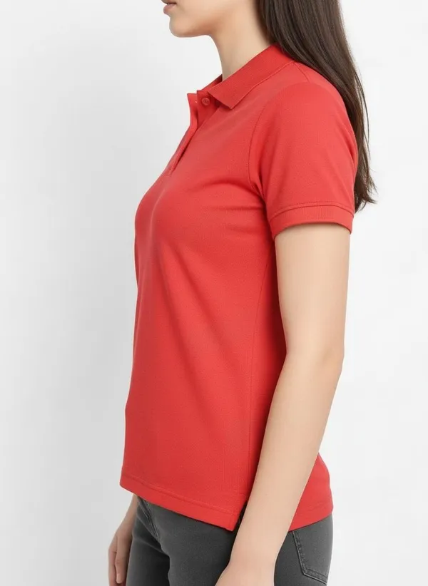 MiracleMonk_Women’s_Red_Polo_T-Shirt_-_Stylish_&_Comfortable_Casual_Wear