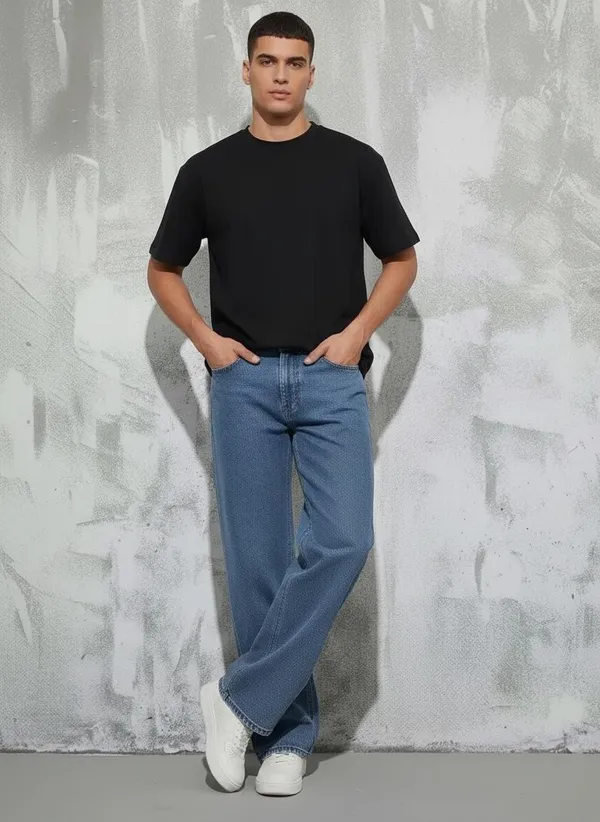 MiracleMonk_Men’s_Black_Oversized_T-Shirt_|_Relaxed_Fit_Minimal_Tee