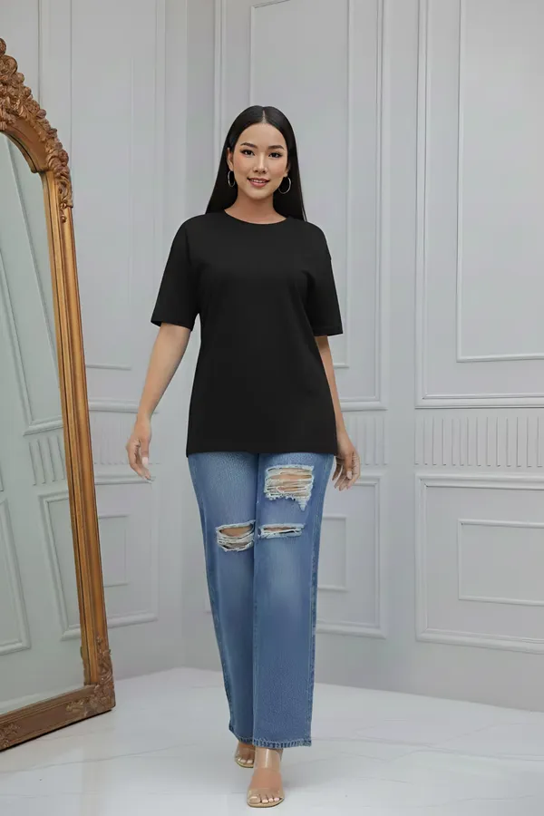 MiracleMonk_Women’s_Black_Oversized_T-Shirt_|_Relaxed_Fit_Minimal_Tee