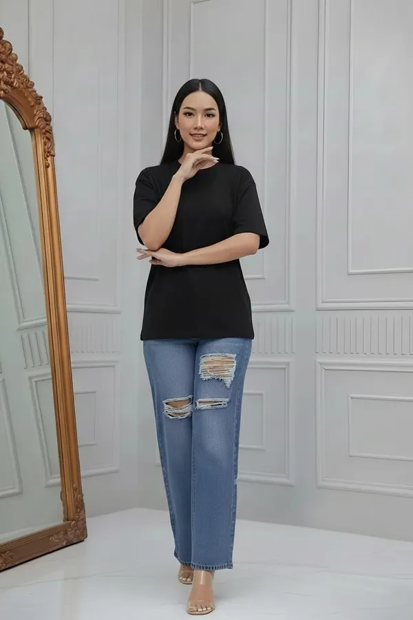 MiracleMonk_Women’s_Black_Oversized_T-Shirt_|_Relaxed_Fit_Minimal_Tee