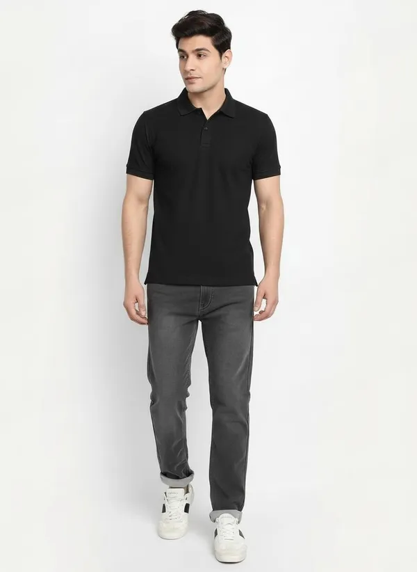 MiracleMonk_Men’s_Black_Polo_T-Shirt_-_Stylish_&_Comfortable_Casual_Wear