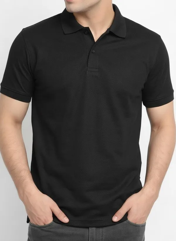 MiracleMonk_Men’s_Black_Polo_T-Shirt_-_Stylish_&_Comfortable_Casual_Wear