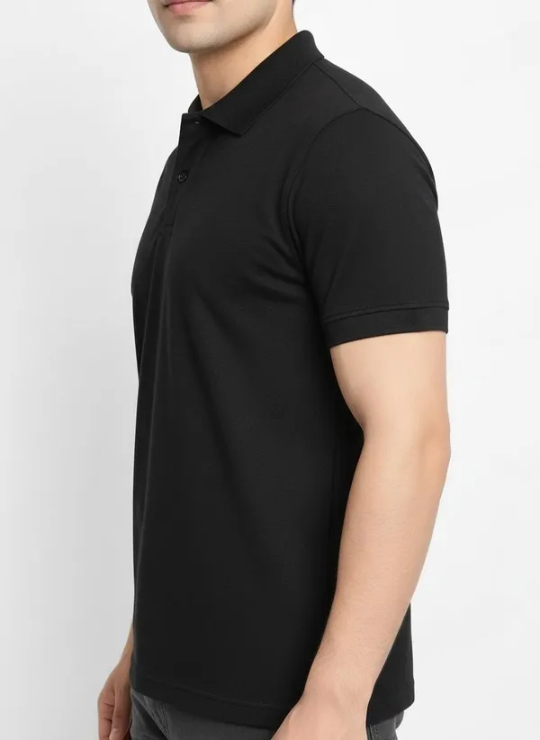 MiracleMonk_Men’s_Black_Polo_T-Shirt_-_Stylish_&_Comfortable_Casual_Wear