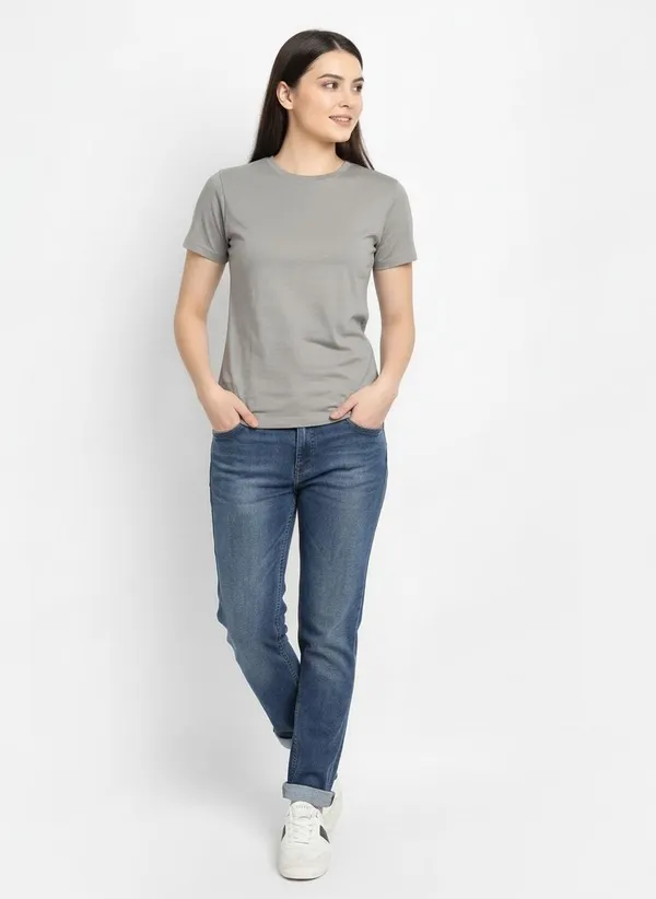 MiracleMonk_Women’s_Grey_Round_Neck_Regular_T-Shirt_-_Premium_Casual_Wear