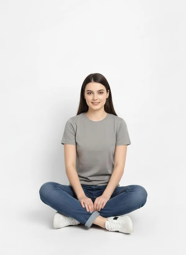 MiracleMonk_Women’s_Grey_Round_Neck_Regular_T-Shirt_-_Premium_Casual_Wear