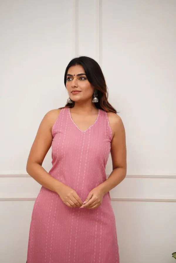 Pink_Pure_Cotton_Katha_Work_Cut_Sleeve_Kurta_&_Palazzo_Set_For_Women_&_Girls