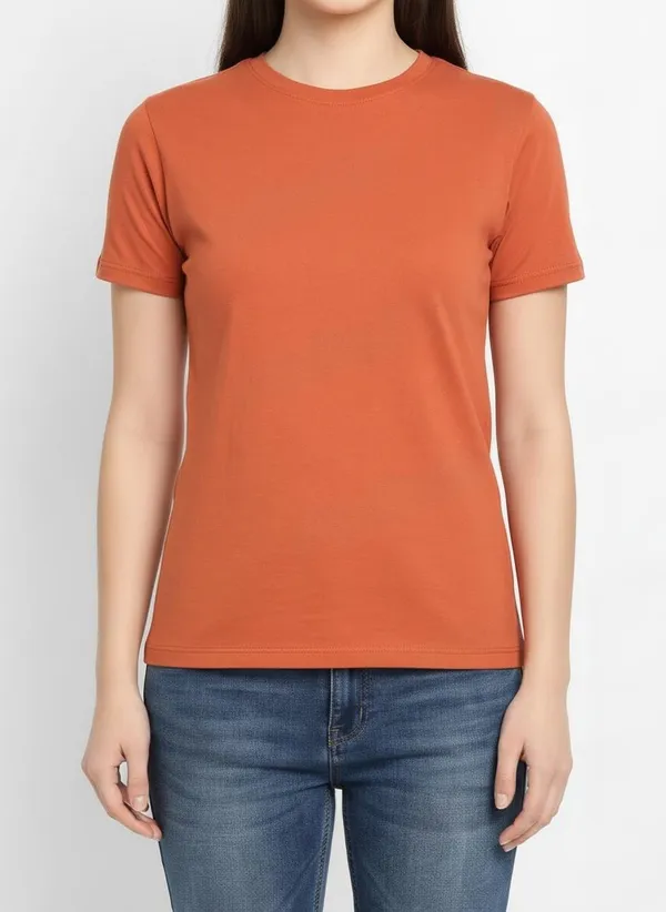 MiracleMonk_Women’s_Brick_Round_Neck_Regular_T-Shirt_-_Premium_Casual_Wear