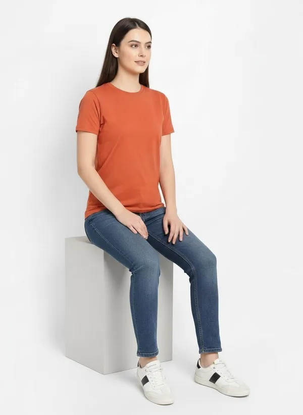 MiracleMonk_Women’s_Brick_Round_Neck_Regular_T-Shirt_-_Premium_Casual_Wear