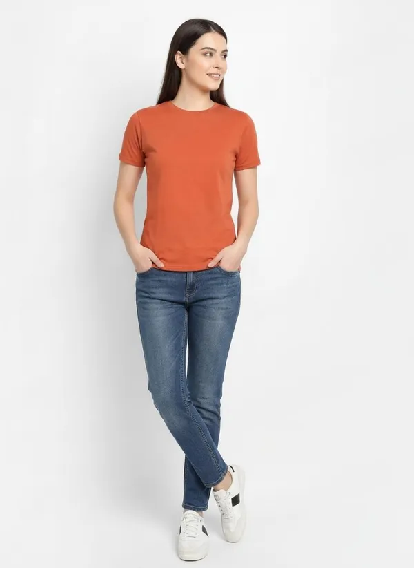 MiracleMonk_Women’s_Brick_Round_Neck_Regular_T-Shirt_-_Premium_Casual_Wear