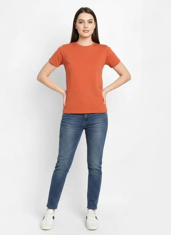 MiracleMonk_Women’s_Brick_Round_Neck_Regular_T-Shirt_-_Premium_Casual_Wear